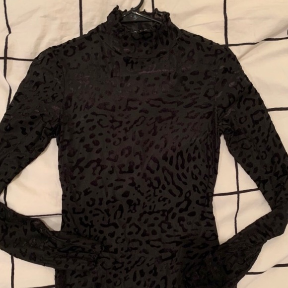 cheetah mock neck